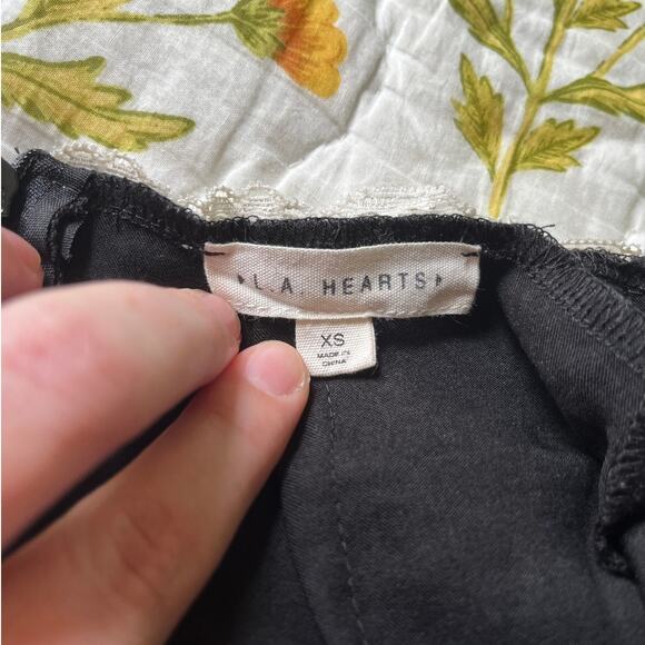 LA Hearts Silky Black Slip Dress with White Lace Trim Detailing Square Neck | XS - Picture 2 of 7